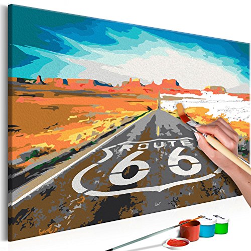 murando - Malen nach Zahlen Route 66 Landschaft 60x40 cm Malset mit Holzrahmen auf Leinwand für Erwachsene Kinder Gemälde Handgemalt Kit DIY Geschenk Dekoration n-A-0304-d-a von murando