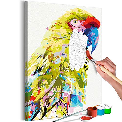 murando - Malen nach Zahlen Tiere tropischer Papagei grau 40x60 cm Malset mit Holzrahmen auf Leinwand für Erwachsene Kinder Gemälde Handgemalt Kit DIY Geschenk Dekoration n-A-1130-d-a von murando