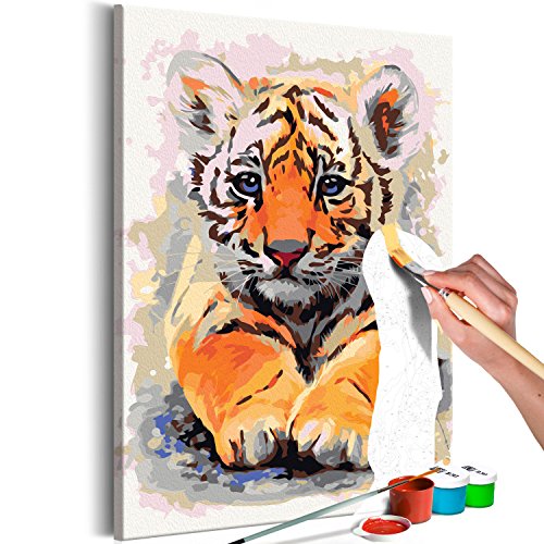 murando - Malen nach Zahlen Tiger 40x60 cm Malset mit Holzrahmen auf Leinwand für Erwachsene Kinder Gemälde Handgemalt Kit DIY Geschenk Dekoration n-A-0305-d-a von murando