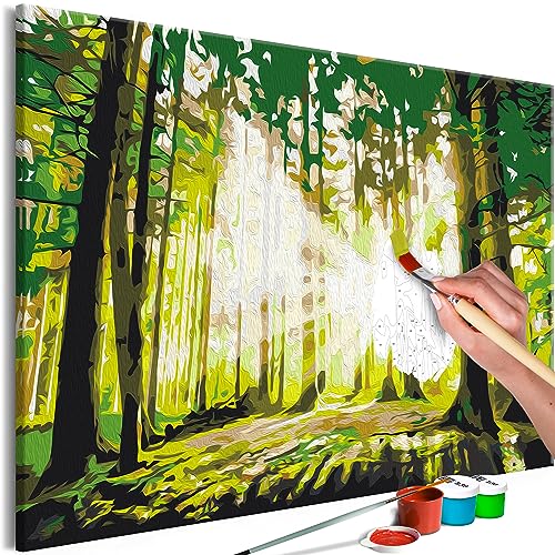 murando - Malen nach Zahlen Wald Landschaft Natur 60x40 cm Malset mit Holzrahmen auf Leinwand für Erwachsene Kinder Gemälde Handgemalt Kit DIY Geschenk Dekoration b-A-10413-d-a von murando