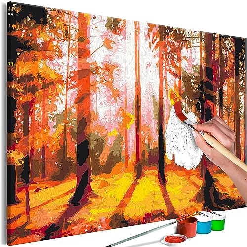 murando - Malen nach Zahlen Wald Landschaft Natur 60x40 cm Malset mit Holzrahmen auf Leinwand für Erwachsene Kinder Gemälde Handgemalt Kit DIY Geschenk Dekoration b-A-10416-d-a von murando