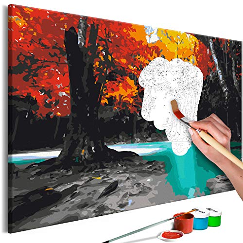 murando - Malen nach Zahlen Wasserfall 60x40 cm Malset mit Holzrahmen auf Leinwand für Erwachsene Kinder Gemälde Handgemalt Kit DIY Geschenk Dekoration n-A-0887-d-a von murando