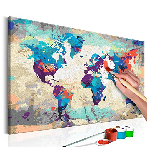 murando - Malen nach Zahlen Weltkarte 60x40 cm Malset mit Holzrahmen auf Leinwand für Erwachsene Kinder Gemälde Handgemalt Kit DIY Geschenk Dekoration n-A-0231-d-a murando - Malen nach Zahlen Weltkarte 60x40 cm Malset mit Holzrahmen auf Leinwand für Erwachsene Kinder Gemälde Handgemalt Kit DIY Geschenk Dekoration n-A-0231-d-a von murando