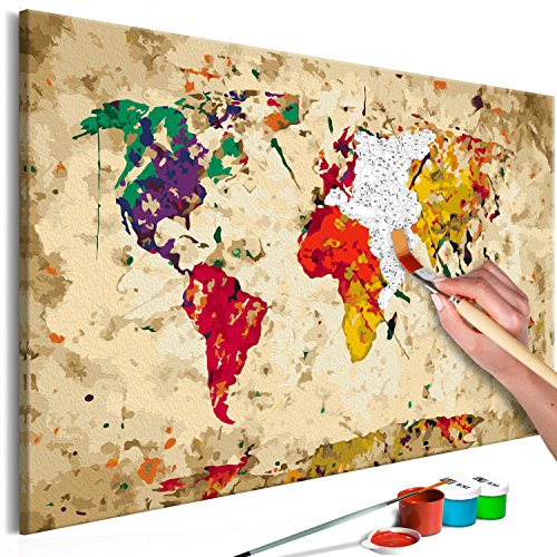 murando - Malen nach Zahlen Weltkarte 60x40 cm Malset mit Holzrahmen auf Leinwand für Erwachsene Kinder Gemälde Handgemalt Kit DIY Geschenk Dekoration n-A-0332-d-a murando - Malen nach Zahlen Weltkarte 60x40 cm Malset mit Holzrahmen auf Leinwand für Erwachsene Kinder Gemälde Handgemalt Kit DIY Geschenk Dekoration n-A-0332-d-a von murando