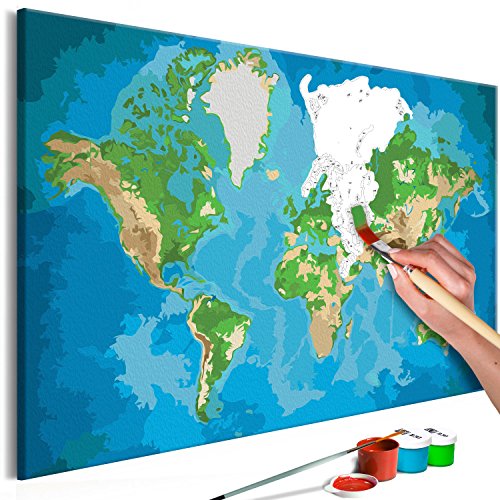 murando - Malen nach Zahlen Weltkarte 60x40 cm Malset mit Holzrahmen auf Leinwand für Erwachsene Kinder Gemälde Handgemalt Kit DIY Geschenk Dekoration n-A-0350-d-a murando - Malen nach Zahlen Weltkarte 60x40 cm Malset mit Holzrahmen auf Leinwand für Erwachsene Kinder Gemälde Handgemalt Kit DIY Geschenk Dekoration n-A-0350-d-a von murando