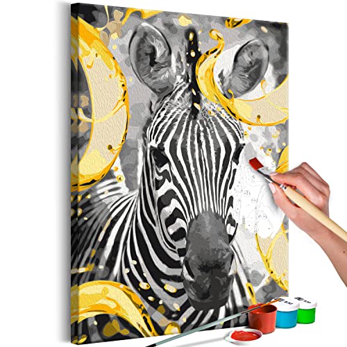 murando - Malen nach Zahlen Zebra Tier Porträt Savanne 40x60 cm Malset mit Holzrahmen auf Leinwand für Erwachsene Kinder Gemälde Handgemalt Kit DIY Geschenk Dekoration von murando