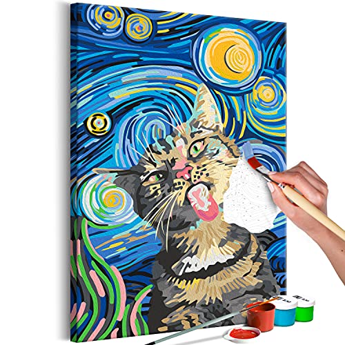 murando - Malen nach Zahlen fröhliche Katze Tier Abstrakt bunt 40x60 cm Malset mit Holzrahmen auf Leinwand für Erwachsene Kinder Gemälde Handgemalt Kit DIY Geschenk Dekoration murando - Malen nach Zahlen fröhliche Katze Tier Abstrakt bunt 40x60 cm Malset mit Holzrahmen auf Leinwand für Erwachsene Kinder Gemälde Handgemalt Kit DIY Geschenk Dekoration von murando