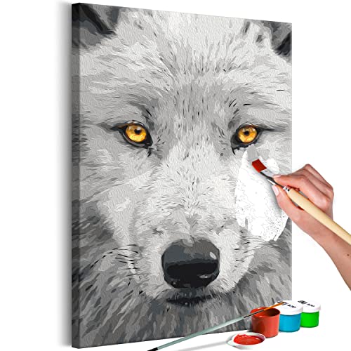 murando - Malen nach Zahlen silver Wolf Tier Waldtiere Porträt 40x60 cm Malset mit Holzrahmen auf Leinwand für Erwachsene Kinder Gemälde Handgemalt Kit DIY Geschenk Dekoration murando - Malen nach Zahlen silver Wolf Tier Waldtiere Porträt 40x60 cm Malset mit Holzrahmen auf Leinwand für Erwachsene Kinder Gemälde Handgemalt Kit DIY Geschenk Dekoration von murando