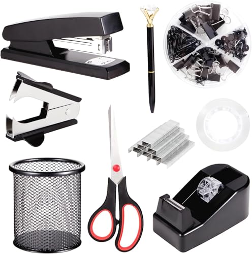 Bürobedarf, Schreibtischzubehör, Hefter und Klebebandspender-Set für Frauen mit Hefter, Klebebandspender, Heftklammern, Klammern, Clips, Schere und Tabs, Geschenk für Studenten, Kollegen Bürobedarf, Schreibtischzubehör, Hefter und Klebebandspender-Set für Frauen mit Hefter, Klebebandspender, Heftklammern, Klammern, Clips, Schere und Tabs, Geschenk für Studenten, Kollegen von musejoy