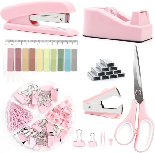 Bürobedarf, Schreibtischzubehör, Hefter und Klebebandspender-Set für Frauen mit Hefter, Klebebandspender, Heftklammern, Klammern, Clips, Schere und Tabs, Geschenk für Studenten, Kollegen Bürobedarf, Schreibtischzubehör, Hefter und Klebebandspender-Set für Frauen mit Hefter, Klebebandspender, Heftklammern, Klammern, Clips, Schere und Tabs, Geschenk für Studenten, Kollegen von musejoy