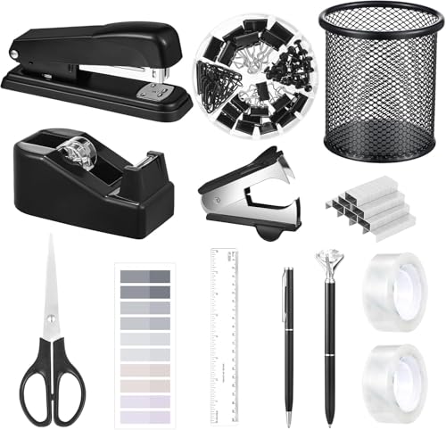 Bürobedarf, Schreibtischzubehör, Hefter und Klebebandspender-Set für Frauen mit Hefter, Klebebandspender, Heftklammern, Klammern, Clips, Schere und Tabs, Geschenk für Studenten, Kollegen Bürobedarf, Schreibtischzubehör, Hefter und Klebebandspender-Set für Frauen mit Hefter, Klebebandspender, Heftklammern, Klammern, Clips, Schere und Tabs, Geschenk für Studenten, Kollegen von musejoy