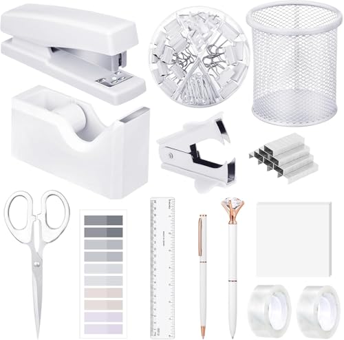 Bürobedarf, Schreibtischzubehör, Hefter und Klebebandspender-Set für Frauen mit Hefter, Klebebandspender, Heftklammern, Klammern, Clips, Schere und Tabs, Geschenk für Studenten, Kollegen Bürobedarf, Schreibtischzubehör, Hefter und Klebebandspender-Set für Frauen mit Hefter, Klebebandspender, Heftklammern, Klammern, Clips, Schere und Tabs, Geschenk für Studenten, Kollegen von musejoy