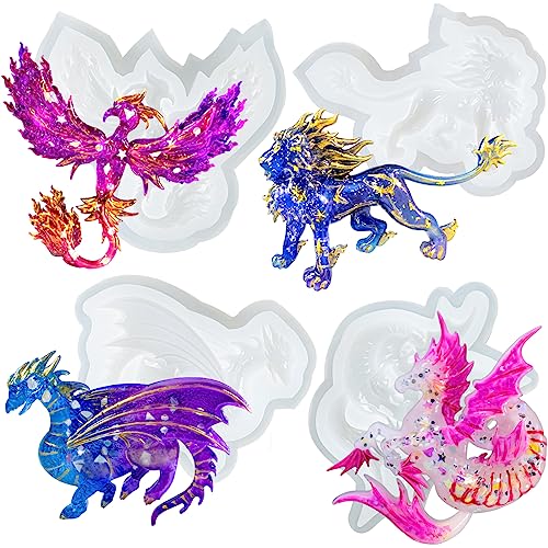 Fantasy Dragon Silikonformen Kreatur für Sugarcraft Candy Fondant Kuchen Dekoration Epoxidguss von musykrafties