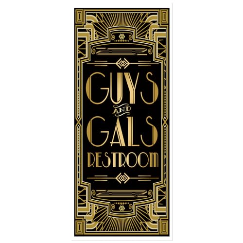 Goldenen 1920er Gatsby Themenparty Türabdeckung 72x30 Zoll - Guys and Gals Restroom von musykrafties