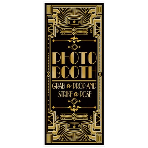Goldenen 1920er Gatsby Themenparty Türabdeckung 72x30 Zoll - Photo Booth Grab a Prop and Strike a Pose von musykrafties