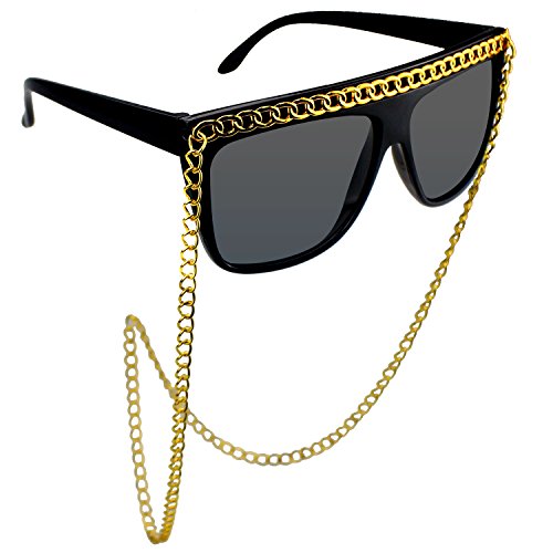 Muskykrafties Requisiten für den Fotoautomaten, Hip Hop Gold Chain Sunglasses, 1-piece von musykrafties