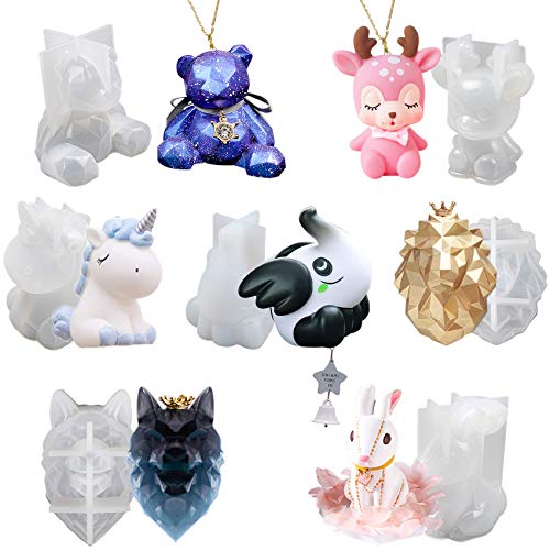 Musykrafties 3D Tiere Epoxidharz Silikonformen Gipsformen Einhorn Hirsch Elefant Hirsch Bär Löwe Wolf 7st Set Musykrafties 3D Tiere Epoxidharz Silikonformen Gipsformen Einhorn Hirsch Elefant Hirsch Bär Löwe Wolf 7st Set von musykrafties