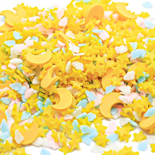 Musykrafties Polymer-Ton Harz Charms Deko Verzierung Mond Sterne für Feegarten Nagel Art Anhänger Handwerk 30g von musykrafties