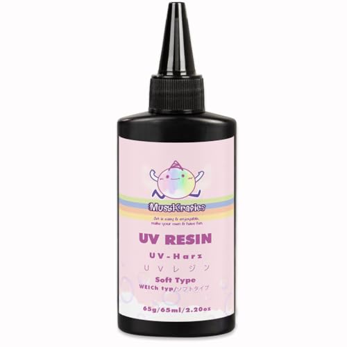 Musykrafties Gießharz Klar UV Harz weich 65ml für DIY-Basteln Schmuckherstellung von musykrafties
