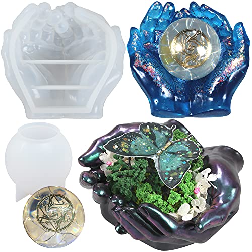 Musykrafties 3D Doppel Hände Silikonform Kugel Epoxidharz Formen Aschenbecher Kerzenhalter Blumentopf 2er Set Musykrafties 3D Doppel Hände Silikonform Kugel Epoxidharz Formen Aschenbecher Kerzenhalter Blumentopf 2er Set von musykrafties