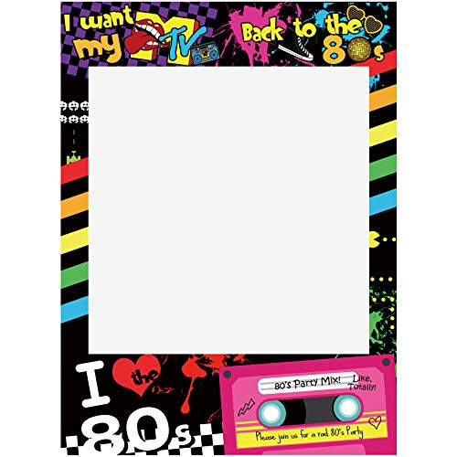 musykrafties 58,4 x 43,2 cm 80er Jahre Selfie Rahmen, Party Foto Prop, Kunststoff, DECORATIVE_CUTOUT, Dekoration, I Love 80s von musykrafties