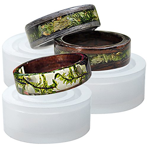 musykrafties Boho-Ring-Silikonform für flüssige Tonarbeiten, Harz, Epoxidharz, Schmuckherstellung, flach 18 mm, 17 mm, 16 mm, Größe 16-17 13-14 10-11 von musykrafties