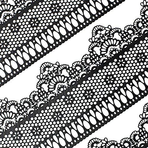 musykrafties Gebrauchsfertig Essbar Kuchen Spitze Gitter mit Kleinen Gänseblümchen 14-inch 20-Piece Set - Schwarz von musykrafties