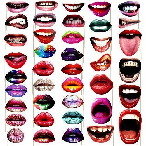 musykrafties Lippen realistisches Fotostand Requisiten - realistisch Lippen 40 Anzahl von musykrafties