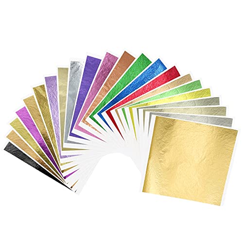musykrafties Nachahmung Goldfolienpapier Metallic-Vergoldung für Epoxidharzguss, Nagelkunst, Kunsthandwerk, Malerei, Schmuckherstellung 22 Farben von musykrafties