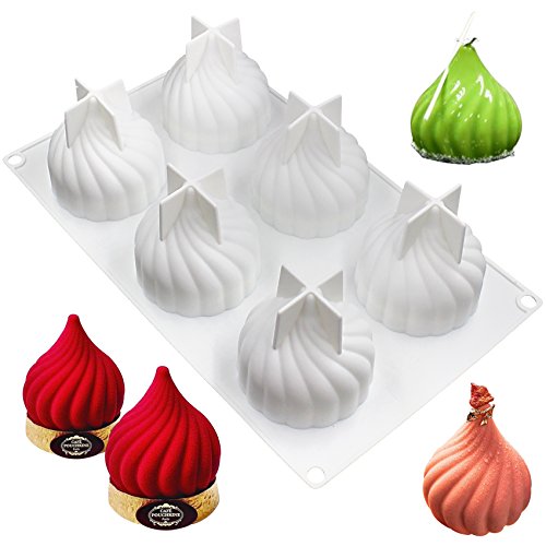 Groß Spiral Kuppel Silikonform Zwiebelform Backform für Schokolade Kuchen Epoxidharz mit 6 Mulden von musykrafties