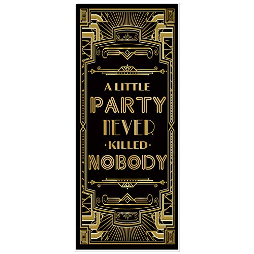 musykrafties Türabdeckung im 20er-Jahre-Stil, Gatsby-Design, 183 x 76 cm A Little Party Never Killed Nobody von musykrafties