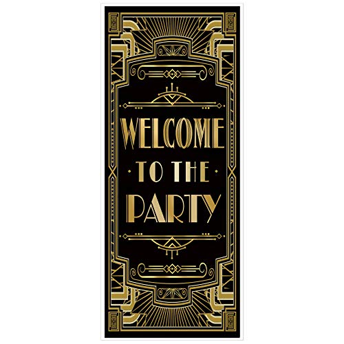 musykrafties Türabdeckung im 20er-Jahre-Stil, Gatsby-Design, 183 x 76 cm Welcome to the Party von musykrafties
