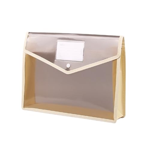 Dokumenten-Organizer, A4, 3D, großes Fassungsvermögen, bunter Knopfverschluss, für Büro, Studenten, rauchgrau, A4, 330 x 245 x 60 mm von muzoira