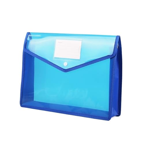 Dokumenten-Organizer, A4, 3D, großes Fassungsvermögen, bunter Knopfverschluss, für Büro, Studenten (Blau, A4/330 x 245 x 60 mm) von muzoira