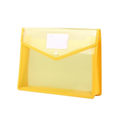 Dokumenten-Organizer, A4, 3D, großes Fassungsvermögen, bunter Knopfverschluss, für Büro, Studenten (Gelb, FC/365 x 280 x 70 mm) von muzoira