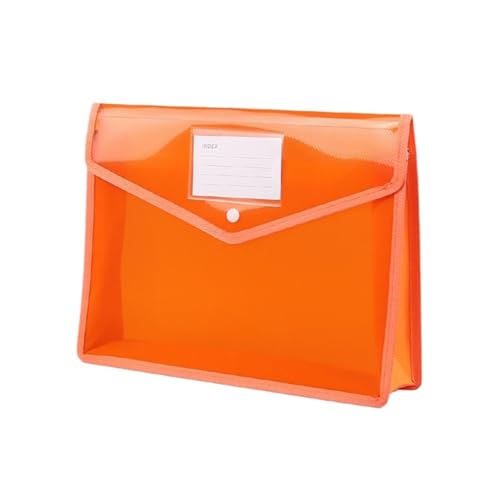 Dokumenten-Organizer, A4, 3D, großes Fassungsvermögen, bunter Knopfverschluss, für Büro, Studenten (Orange, FC/365 x 280 x 70 mm) von muzoira