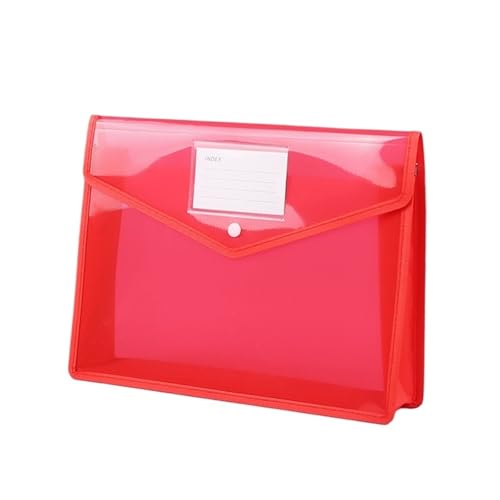 Dokumenten-Organizer, A4, 3D, großes Fassungsvermögen, bunter Knopfverschluss, für Büro, Studenten (Rot, A4/330 x 245 x 60 mm) von muzoira