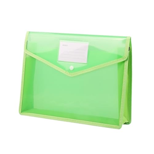 Dokumenten-Organizer, A4, 3D, großes Fassungsvermögen, bunter Knopfverschluss, für Büro, Studenten (grün, FC/365 x 280 x 70 mm) von muzoira