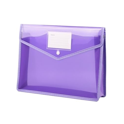 Dokumenten-Organizer, A4, 3D, großes Fassungsvermögen, bunter Knopfverschluss, für Büro, Studenten (lila, FC/365 x 280 x 70 mm) von muzoira