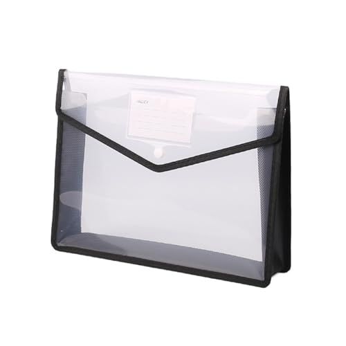 Dokumenten-Organizer, A4, 3D, großes Fassungsvermögen, bunter Knopfverschluss, für Büro, Studenten (transparent, FC/365 x 280 x 70 mm) von muzoira