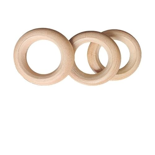 Muzoira Natürliche Holzringe für DIY Handwerk - unlackierte Buche Reifen für Makramee, Vorhanghaken, Traumfänger & Baby-Projekte - Mehrere Größen (5/10 Pack)(A) von muzoira