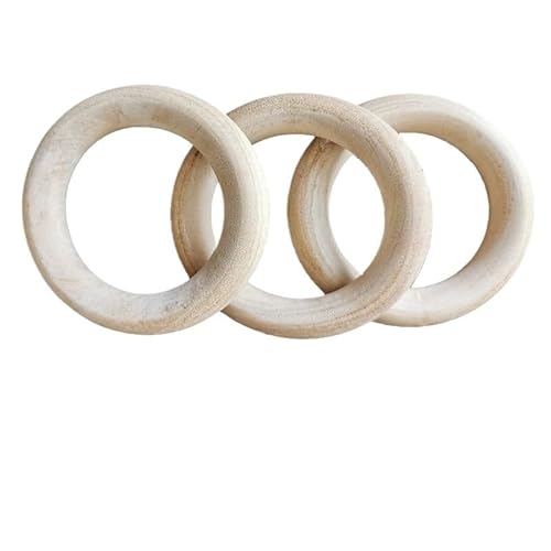 Muzoira Natürliche Holzringe für DIY Handwerk - unlackierte Buche Reifen für Makramee, Vorhanghaken, Traumfänger & Baby-Projekte - Mehrere Größen (5/10 Pack)(G) von muzoira