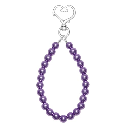 muzoira 10 x Herz-Schlüsselanhänger-Armbänder – bunte Metall-Handgelenkringe für Geschenke und Feiern (lila) von muzoira