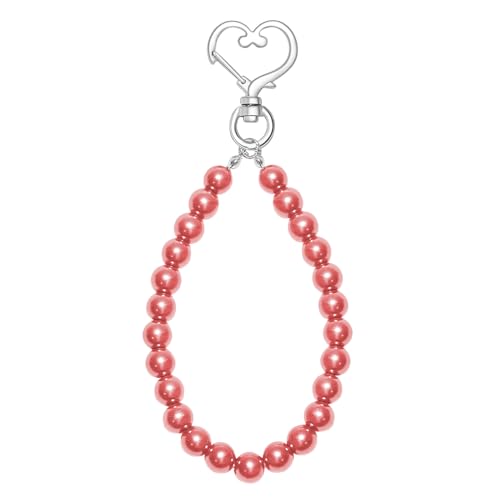 muzoira Herz-Schlüsselanhänger-Armbänder, bunte Metall-Handgelenkringe für Geschenke und Feiern (Orange/Rot), 10 Stück von muzoira