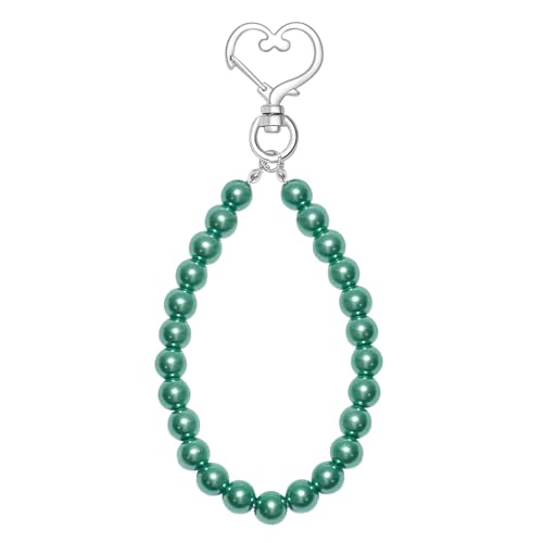 muzoira Herz-Schlüsselanhänger-Armbänder, bunte Metall-Handgelenkringe für Geschenke und Feiern (grün), 10 Stück von muzoira