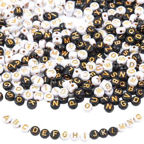 1000 Stück Buchstaben Perlen, A-Z Buchstaben Perlen Set, Acryl Rund Alphabet Buchstaben Spacer Perlen, Buchstabenperlen Bunte, Mini Alphabet Perlen für Armband Schmuck DIY Basteln (B) von mvorry