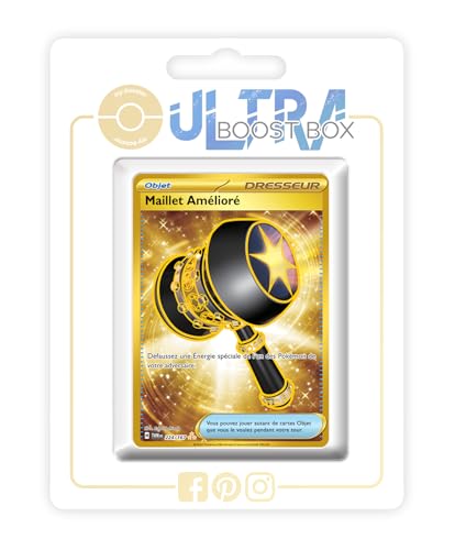 Maillet Amélioré (Spezial-Hammer) 224/167 Geheimer Gold Trainer - Ultraboost X Écarlate et Violet 6 - Mascarade Crépusculaire Box mit 10 französisch Pokémon-Karten von my-booster