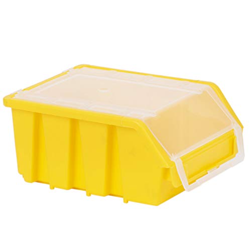 Gelb Sichtlagerkiste geschlosse Stapelbox mit Deckel Stapelkiste Sortierbox Industriebox von myBoxshop