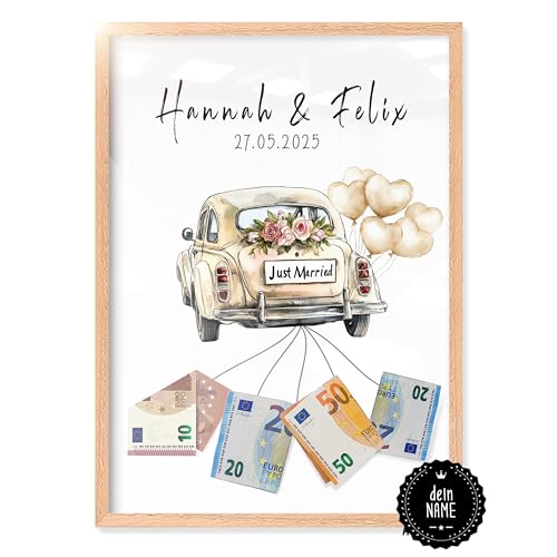myDreamwork ® PERSONALISIERTES Geldgeschenk Hochezit - Geschenk zur Hochzeit mit Geld - Geldgeschenk Hochzeit personalisiert - personalisiertes Hochzeitsgeschenk (DIN-A4) von myDreamwork