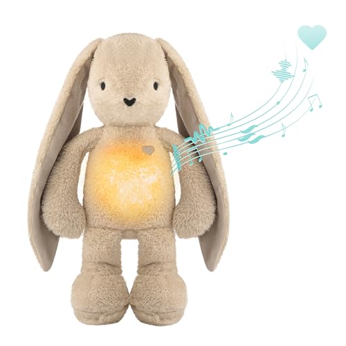 MyHummy Beruhigendes Kaninchen, 5-in-1, Beige, mit Nachtlicht und Melodien, USB-Ladegerät von myHummy